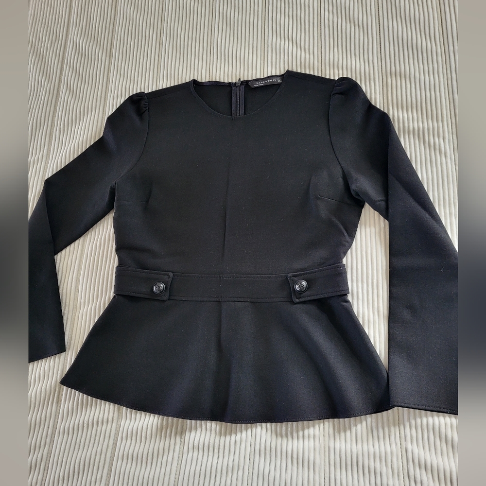 Zara Long Sleeve Peplum Top